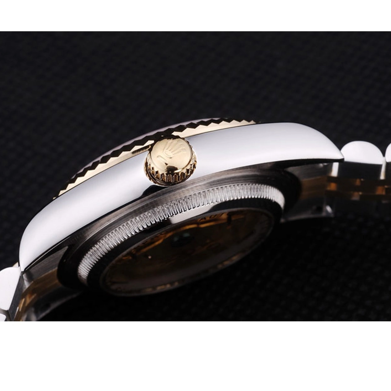 Best AAA Replica Sites Ribbed 7453 Black Rolex Bezel Diamonds Dial Datejust 0731